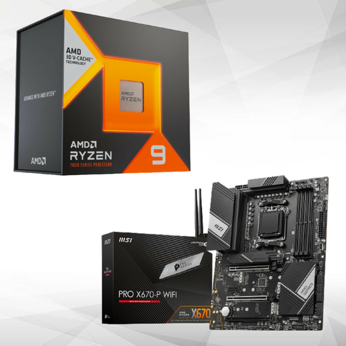 Amd - Ryzen™ 9 7900X3D - 4,4/5,6 GHz + PRO X670-P WIFI Amd  - Kit d'évolution