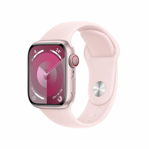 Apple - Apple Watch Series 9 GPS 41 mm Boîtier en aluminium Rose avec bracelet sport Rose clair M/L Apple - Bonnes affaires Objets connectés