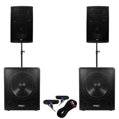 Ibiza Sound - Pack 151512 Sono DJ 2800W Caissons bi-amplifié Ibiza Sound - Deejing et Home Studio Instruments de musique