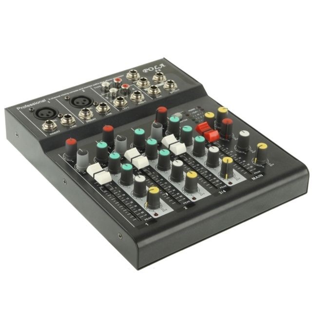 Tables de mixage Wewoo Table de mixage Console de professionnelle à 4 canaux et processeur Aux Effects Plus
